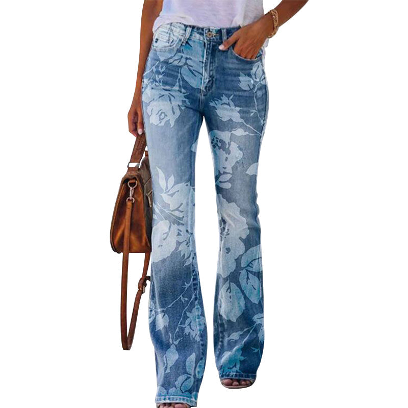 Flare-jeans met 4 knopen