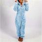 Pluche fleece romper eendelige pyjama voor vrouwen