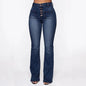 Bootcut jeans met hoge taille en gewassen knopen