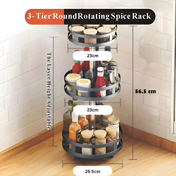 3-laags draaibare metalen organizer – ruimtebesparende opbergoplossing