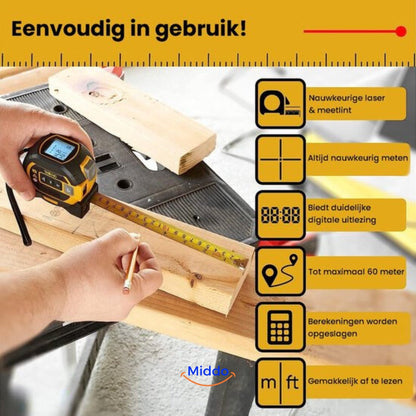 3-in-1 digitaal laser meetlint
