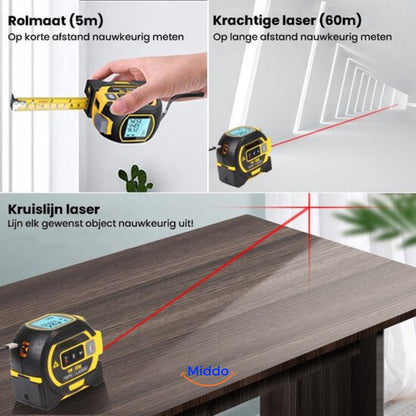 3-in-1 digitaal laser meetlint