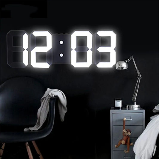 3D LED Digitale Wandklok Woondecoratie