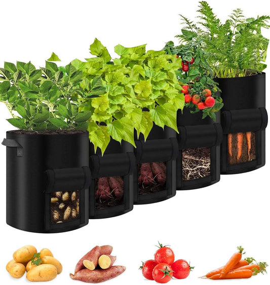 5-Pack 10 Gallon kweekzakken - Duurzame & ademende plantenbakken