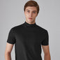 Slim-fit T-shirt voor heren met opstaande kraag