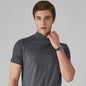 Slim-fit T-shirt voor heren met opstaande kraag