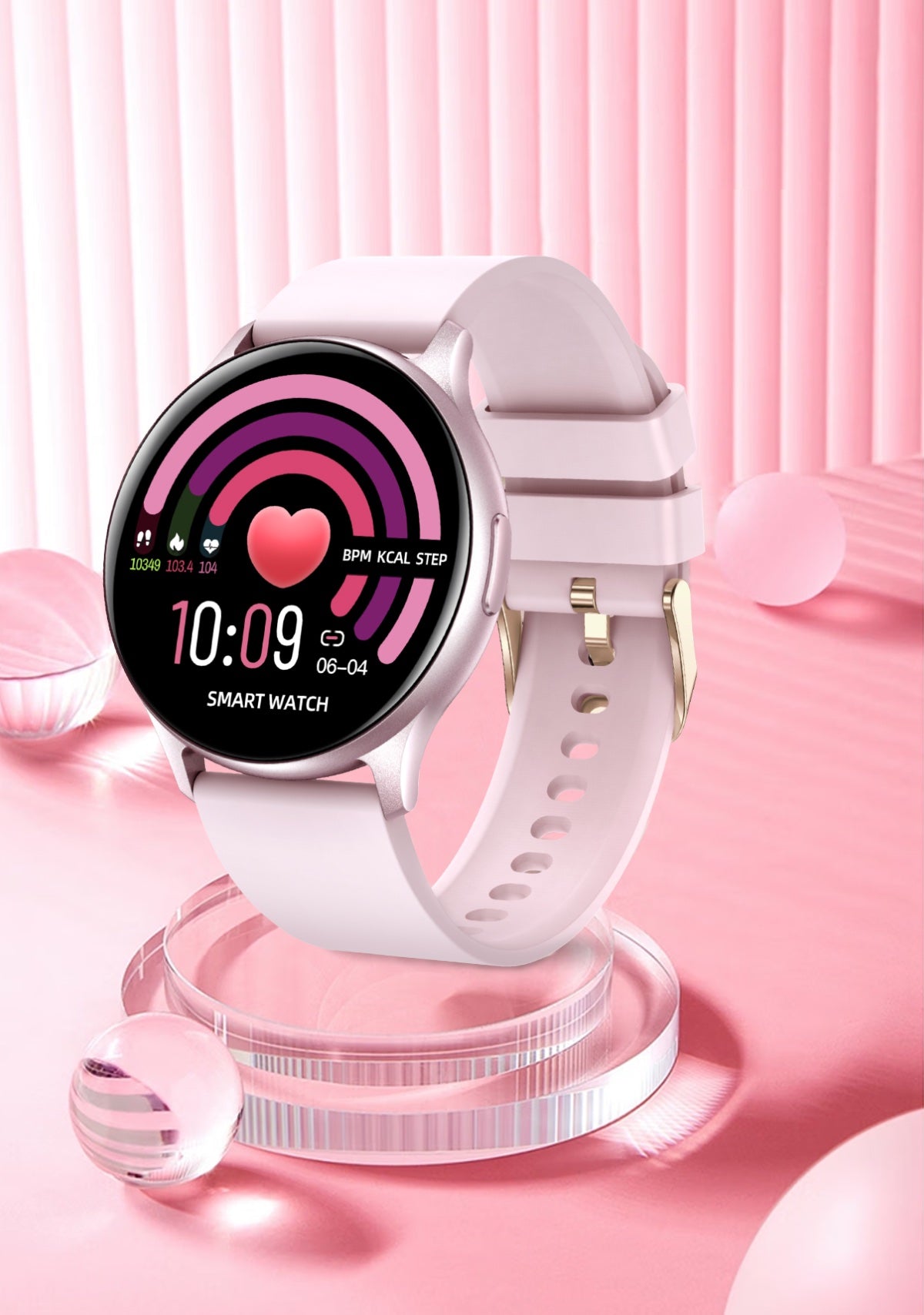 Smartwatch- Fitnesstracker met Bluetooth, hartslagmonitor, oproep- en berichtmeldingen